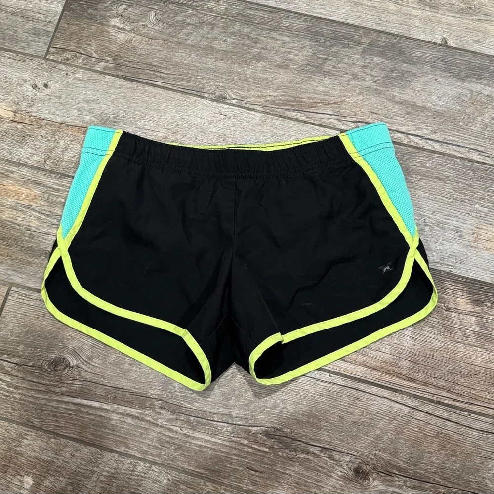 Girls Black and Green Athletic Shorts​